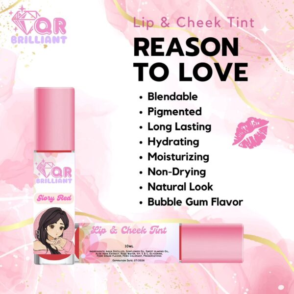 QR BRILLIANT LIP & CHEEK TINT - RED - Image 19
