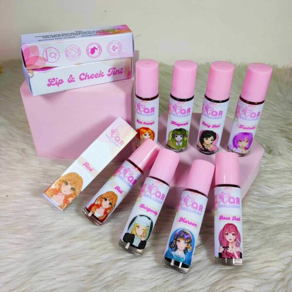 QR BRILLIANT LIP CHEEK TINT - RED ORANGE - Image 4
