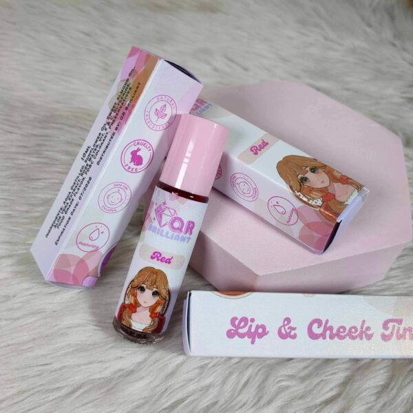 QR BRILLIANT LIP & CHEEK TINT - RED - Image 5