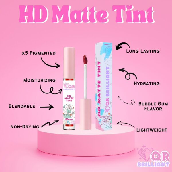 QR BRILLIANT MATTE TINT - BURGUNDY - Image 3