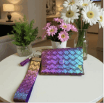 Card/Coins Mini Purse with Wristlet Fob - Aurora Gleam