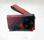 Card/Coins Mini Purse with Wristlet Fob - Crimson Heart