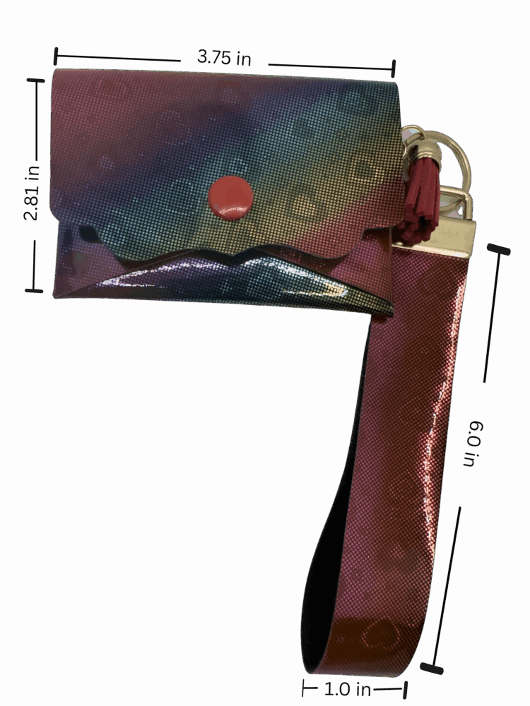 Card/Coins Mini Purse with Wristlet Fob - Crimson Heart - Image 3