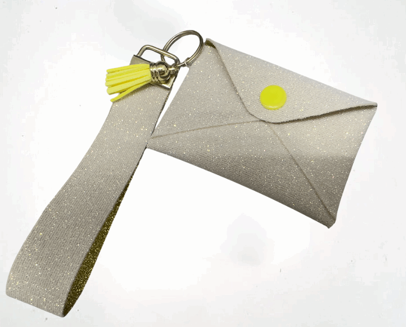 Card/Coins Mini Purse with Wristlet Fob - Golden Luxe