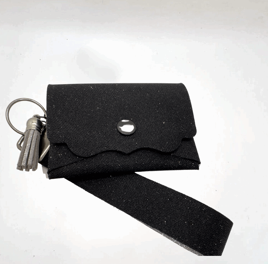 Card/Coins Mini Purse with Wristlet Fob - Midnight Sparkle