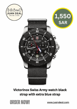 Victorinox Swiss Army watch black strap with extra blue strap